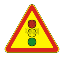 Дорожный знак 1.8 Светофорное регулирование (Временный)